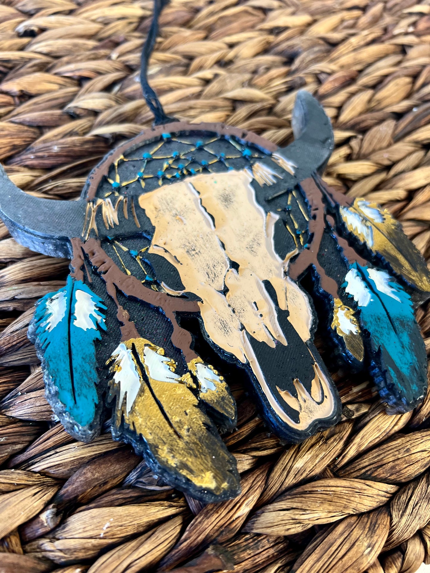 Mohogany Teakwood - Deamcatcher Bull Skull