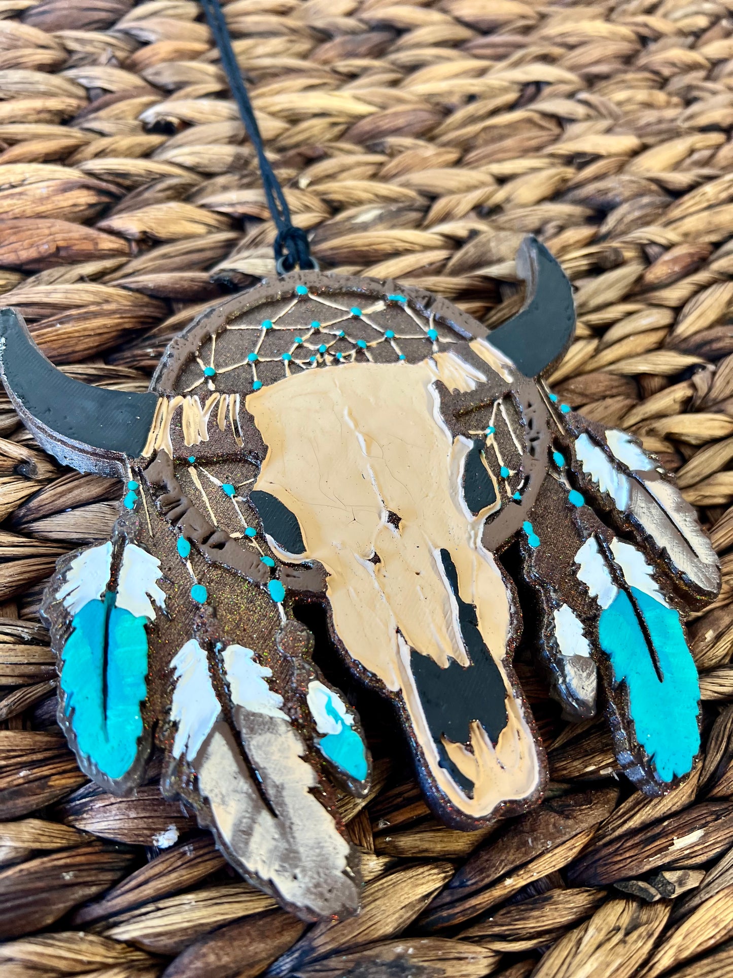 Strawberry Leather - Dreamcatcher Bull Skull