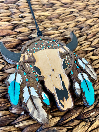 Strawberry Leather - Dreamcatcher Bull Skull